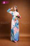 TAA0002 Áo Dài Trắng Họa Tiết Sen