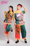 TBD0901 Bà Ba Đồng Dao Hoạ Tiết Caro Hưu Cam Xanh - Nữ