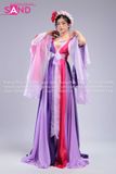 TYD0705 Set Tứ Thân Tấm Cám Thiết Kế Hoạ Tiết Hoa Tay Lơi - Đỏ Tím