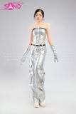 Outfit Phối Sẵn - ( HAD0201 Áo Ống Bạc phối HQD0203 Quần Suông Túi Hộp Bạc Form Cứng)