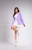 Outfit Phối Sẵn - (Chân Váy Trắng phối Vest Tím)