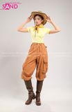 Outfit Phối Sẵn - (Quần Ống Rộng Nâu phối Áo Crop Vàng)