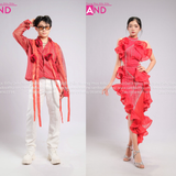 Áo Kim Sa Sơ Mi Dài Tay Hoa Hồng Đỏ Nam