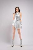 Outfit Phối Sẵn - (Bodysuit Bạc phối Tà Váy Kim Sa)
