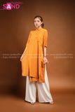 TAC0604 Áo Dài 4 Tà Thiết Kế Vàng Cam