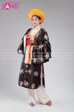 TCB0101 Nhật Bình Nữ Vải Taffta In Cám Đen