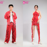 Outfit Phối Sẵn - (Quần Nắp Ngang Đỏ phối Áo Khoác Bomber Đỏ)