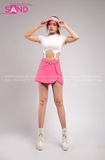 Outfit Phối Sẵn - (Set Quần Short Trắng Phối Áo Croptop Móc Trắng )