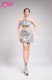 Outfit Phối Sẵn - (Váy Kim Sa Bạc Phối Yếm Kim Sa Bạc)