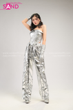 Outfit Phối Sẵn - (Quần Bạc Bóng phối Áo Ống Bạc)