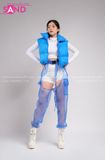 Outfit Phối Sẵn - (Quần Khoét Đáy Lưới phối Áo Phao Gile Xanh Dương)