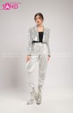 Outfit Phối Sẵn - (Quần Suông Bạc phối Áo Vest Kim Sa Bạc)