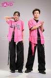 Outfit Phối Sẵn - (Quần Nắp Ngang Đen phối Bóng Chày Sọc Hồng)