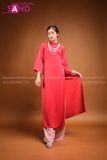 TAC0422 Áo Dài Lụa Tây Thi Đỏ