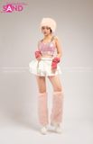 Outfit Phối Sẵn - (Áo bra kim sa Hồng phối Quần Váy Ngắn Xoè 2 Tầng)