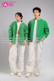 Outfit Phối Sẵn - (Quần Nắp Ngang Trắng phối Áo Bomber Xanh Lá)