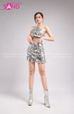 Outfit Phối Sẵn - (Váy Kim Sa Bạc Phối Yếm Kim Sa Bạc)