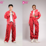 Outfit Phối Sẵn - (Quần Nắp Ngang Đỏ phối Áo Khoác Bomber Đỏ)