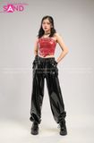 Outfit Phối Sẵn - (Quần Nắp Ngang Đen phối Áo Quây Da Đỏ)