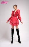Outfit Phối Sẵn - (Set Nhảy Kim Sa Đỏ 01 Phối Boot Nhung Đen )