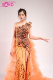 VDD0601 Váy Dạ Hội Cam Dài Đính Đá
