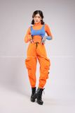 Outfit Phối Sẵn - (Quần Jogger Cam phối Bodysuit Khóa Gài Xanh Dương)