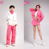 Outfit Phối Sẵn - (Quần Túi Hộp Hồng phối Phao Trắng)