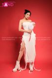 Đầm Body Cúp Ngực Tua Rua Đính Hoa - Trắng