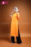 TAC0602 Áo Dài Gấm Hoạ Tiết - Màu Cam