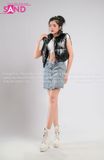 Outfit Phối Sẵn - (Váy Jean phối Phao Đen Bóng)