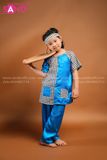 KBL0801 Bà Ba Xanh Phối Caro Trẻ Em (size cấp 1 & mầm non)