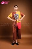 TBD1001 Trang Phục Bà Ba Đồng Dao Màu Nâu Nam