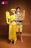 TMH0301 Trang Phục Múa Hawai Nữ Màu Vàng