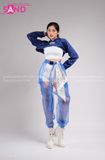 Outfit Phối Sẵn - (Quần Khoét Đáy Lưới phối Áo Burger Xanh Dương)