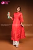 Áo Dài Tơ 4 Tà Voan Đỏ TAC0420