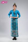 NLO0804 Trang Phục Dân Tộc Lào Màu Xanh Lá Mạ Nữ - Dài