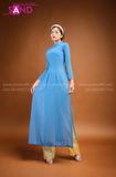 TAA0810 Áo Dài Truyền Thống Màu Xanh