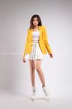 Outfit Phối Sẵn - (Chân Váy Trắng phối Vest Vàng)