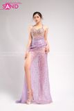 VDD0701 Váy Dạ Hội Tím Dài Đính Đá