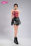 Outfit Phối Sẵn - (Váy Da 2 Tầng phối Áo Quây Đỏ Da Cá Sấu)