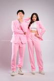Outfit Phối Sẵn - (Set Vest Quần Ống Suông Hồng)