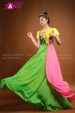 TMM1201 Váy Múa Hiện Đại Vàng Xanh Hồng