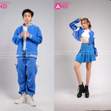 Outfit Phối Sẵn - (Quần Thụng Xanh Dương phối Áo Khoác Bomber Xanh Dương)