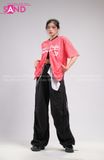Outfit Phối Sẵn - (Quần Nắp Ngang Đen Túi Hộp phối Bóng Chày Sọc Đỏ)