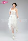 Outfit Phối Sẵn - (Áo 2 Dây Cúp Ngực Tua Rua Trắng phối Váy Voan Trắng)
