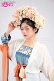 TNQ0805 Trang Phục Cổ Trang Xanh Dương Khoác Trắng Ngắn