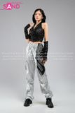 Outfit Phối Sẵn - (Quần Bạc phối Áo Kim Sa Đen Mũ Trùm Kèm Bao Tay Kim Sa)