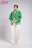Outfit Phối Sẵn - (Quần Nắp Ngang Trắng phối Áo Bomber Xanh Lá)