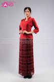TNY0401 Trang Phục Myanmar Ren Đỏ - Nữ