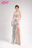 VDD0201 Váy Dạ Hội Dài Bạc